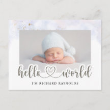 Cartão de Anúncio do World Baby Boy do Orçamento H