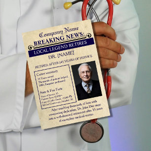 Postal Cartão de Aposentadoria de Médico em Estilo de Jor