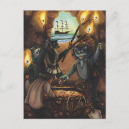Postal Cartão de Arte de Fantasia de Caverna de Pirata