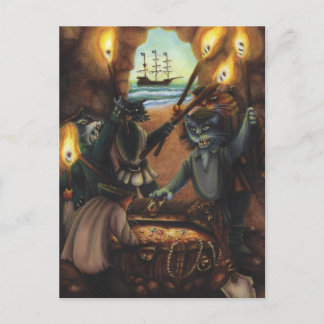 Postal Cartão de Arte de Fantasia de Caverna de Pirata
