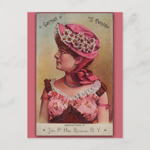 Postal Cartão de Arte Vitoriana Antiga Garnet