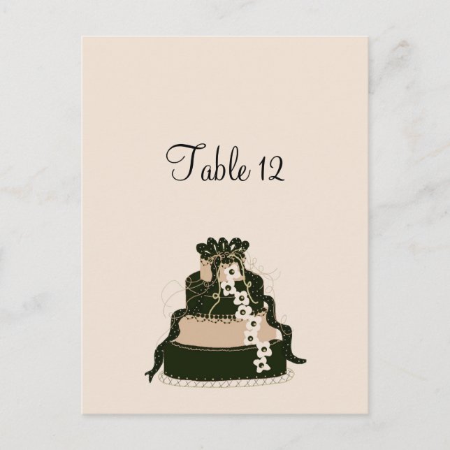 Postal Cartão de Assento de Mesa de Bolo de Casamento de  (Frente)