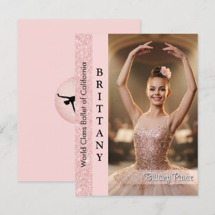 Postal Cartão de Autógrafo de Dança com Brilho em Rose Go