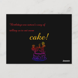 Postal Cartão de Aviso de Aniversário de Contorno Simples