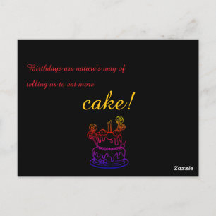 Postal Cartão de Aviso de Aniversário de Contorno Simples