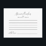 Postal Cartão de Aviso de Casamento com Script de Rico de<br><div class="desc">Este cartão de conselho de casamento de rico de caligrafia é perfeito para um casamento moderno. O design simples e elegante apresenta a tipografia de scripts clássicos e ricos em preto e branco. Estas cartas são perfeitas para um casamento, chá de panela, chá de fraldas, festa de formatura e muito...</div>