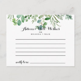 Postal Cartão de Aviso de Casamento de Foliagem Eucalyptu