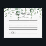 Postal Cartão de Aviso de Casamento Eucalyptus Minimalist<br><div class="desc">Este cartão de conselho de casamento de eucalipto minimalista elegante é perfeito para um casamento moderno. A design apresenta galhos e folhas botânicas elegantes e desenhadas a aquarela e desenhadas à mão. Estas cartas são perfeitas para um casamento, chá de panela, chá de fraldas, festa de formatura e muito mais....</div>