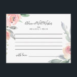 Postal Cartão de Aviso de Casamento Floral de Blush Rosa<br><div class="desc">Este elegante cartão de conselho de casamento floral cor-de-rosa é perfeito para um casamento moderno. A design apresenta rosas rosas desenhadas à mão e peônias com folhas verdes e cinzas, inspirando beleza natural. Estas cartas são perfeitas para um casamento, chá de panela, chá de fraldas, festa de formatura e muito...</div>