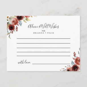 Postal Cartão de Aviso Floral primavera Elegante