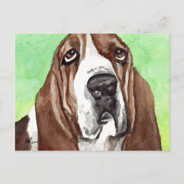 Postal Cartão de Basset Hound (Frente)