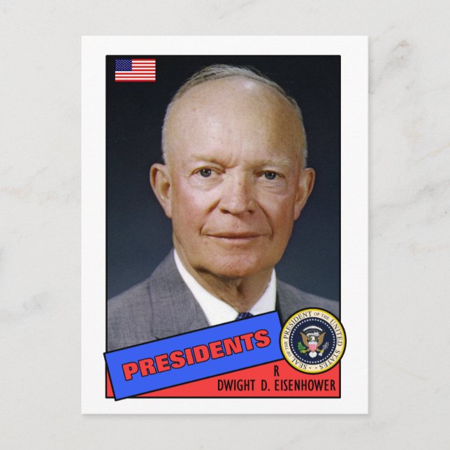 Postal Cartão de beisebol de Dwight D. Eisenhower (Frente)