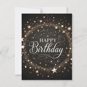 Postal Cartão de Boas Festas de Aniversário com Lantejoul