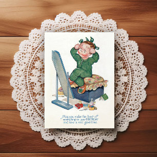 Postal Cartão de Boas Festas de Aniversário Vintage do In