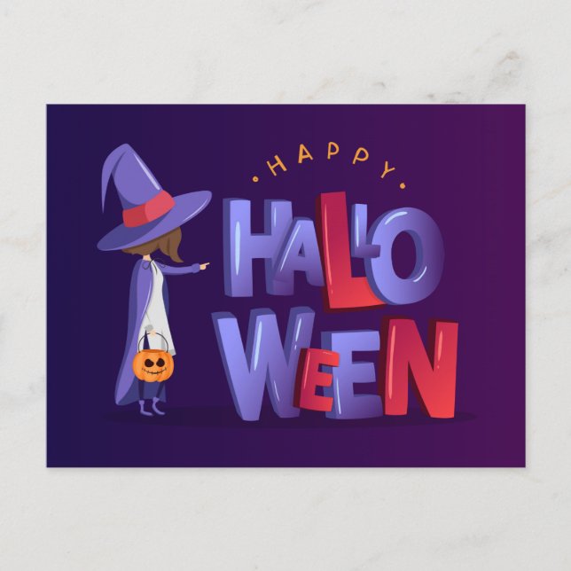 Postal Cartão de Boas Festas de Halloween (Frente)