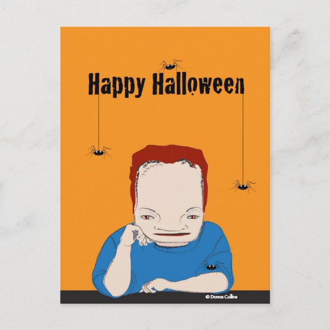 Postal Cartão de Boas Festas de Halloween Aranhas (Frente)