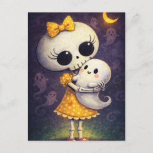 Postal Cartão de Boas Festas de Halloween Assustador