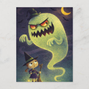 Postal Cartão de Boas Festas de Halloween Assustador