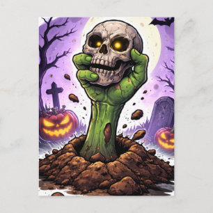 Postal Cartão de Boas Festas de Halloween Assustador