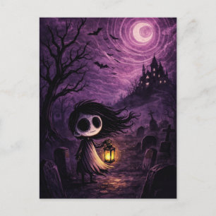 Postal Cartão de Boas Festas de Halloween Assustador