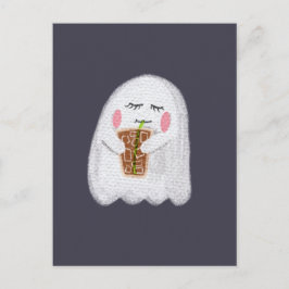 Postal Cartão de Boas Festas de Halloween - Fantasma Femi