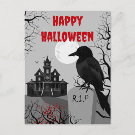 Postal Cartão de Boas Festas de Halloween Feliz em estilo