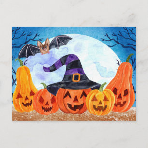 Postal Cartão de Boas Festas de Halloween Fofo