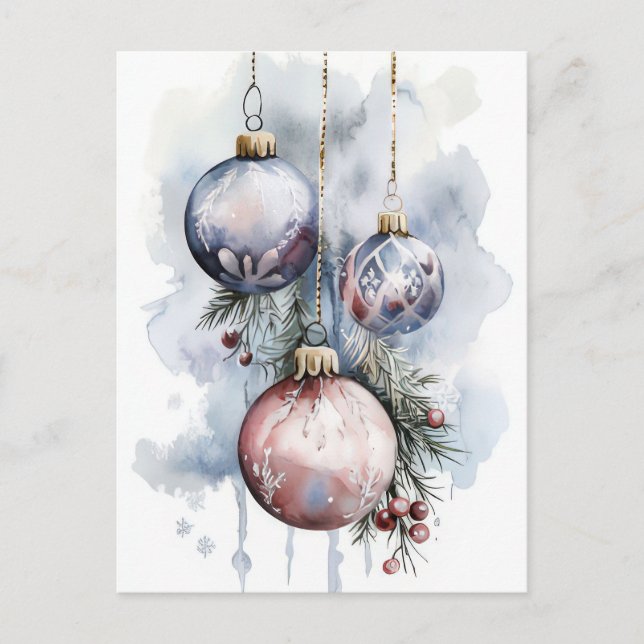 Postal Cartão de Boas Festas de Natal com Grinalda Festiv (Frente)