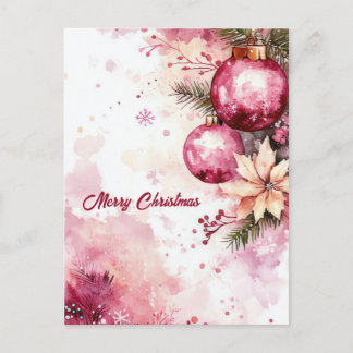 Postal Cartão de Boas Festas de Natal com Grinalda Festiv