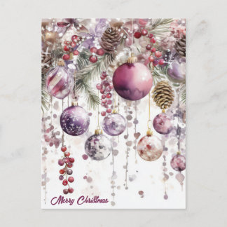 Postal Cartão de Boas Festas de Natal com Grinalda Festiv