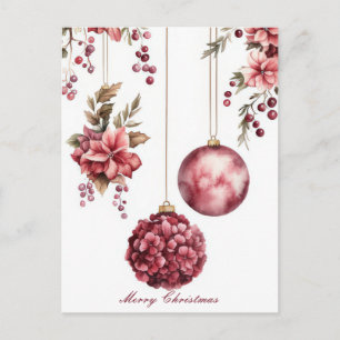 Postal Cartão de Boas Festas de Natal com Grinalda Festiv