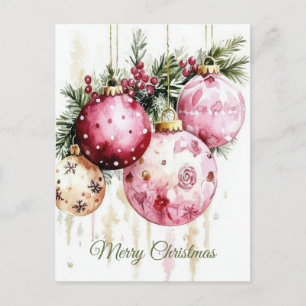 Postal Cartão de Boas Festas de Natal com Grinalda Festiv