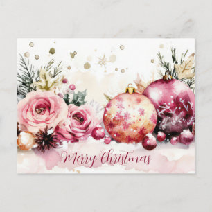 Postal Cartão de Boas Festas de Natal Festivo e Elegante