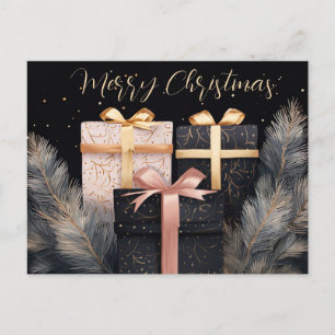 Postal Cartão de Boas Festas de Natal Festivo e Elegante