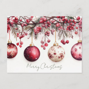 Postal Cartão de Boas Festas de Natal Festivo e Elegante