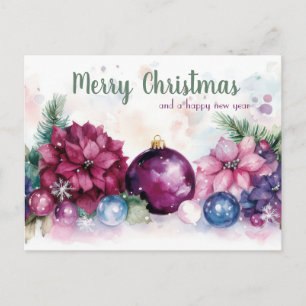 Postal Cartão de Boas Festas de Natal Festivo e Elegante