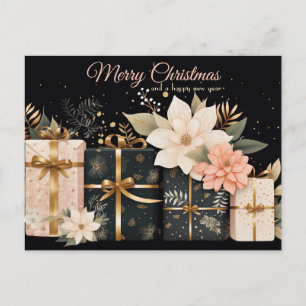 Postal Cartão de Boas Festas de Natal festivo e elegante