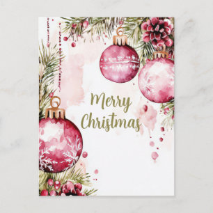 Postal Cartão de Boas Festas de Natal Festivo e Elegante