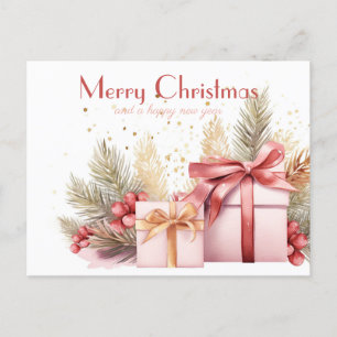 Postal Cartão de Boas Festas de Natal Festivo e Elegante