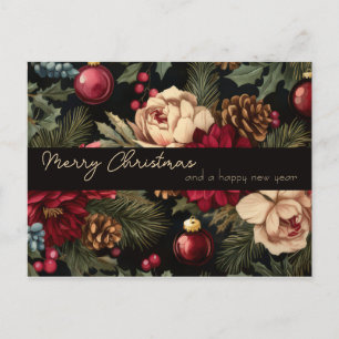 Postal Cartão de Boas Festas de Natal Festivo e Elegante