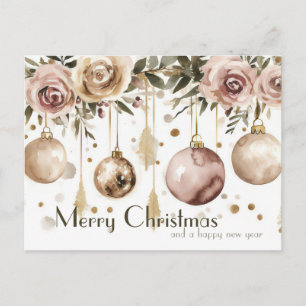 Postal Cartão de Boas Festas de Natal Festivo e Elegante