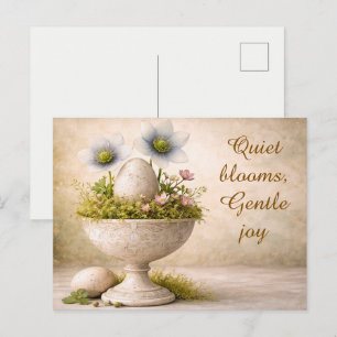 Postal Cartão de Boas Festas de Páscoa Minimal Floral Pri