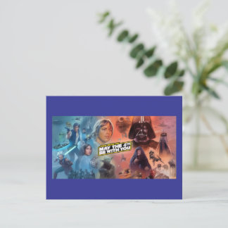 Postal Cartão de Boas Festas do Dia de Star Wars (4 de Ma