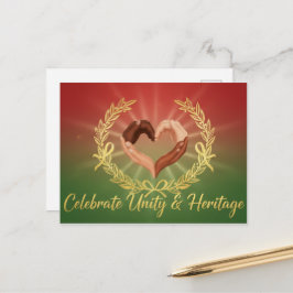 Postal Cartão de Boas Festas Kinara de Kwanzaa