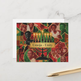 Postal Cartão de Boas Festas Kinara de Kwanzaa