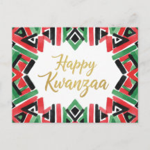 Cartão de Boas Festas Kinara de Kwanzaa