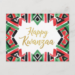 Postal Cartão de Boas Festas Kinara de Kwanzaa