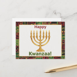 Postal Cartão de Boas Festas Kinara de Kwanzaa