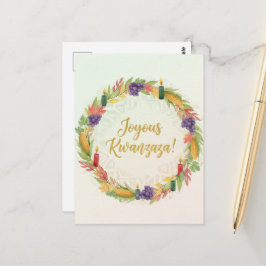 Postal Cartão de Boas Festas Kinara de Kwanzaa