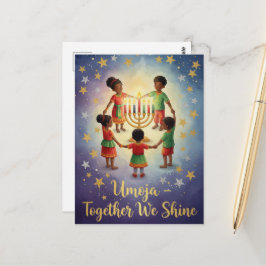 Postal Cartão de Boas Festas Kwanzaa Kinara